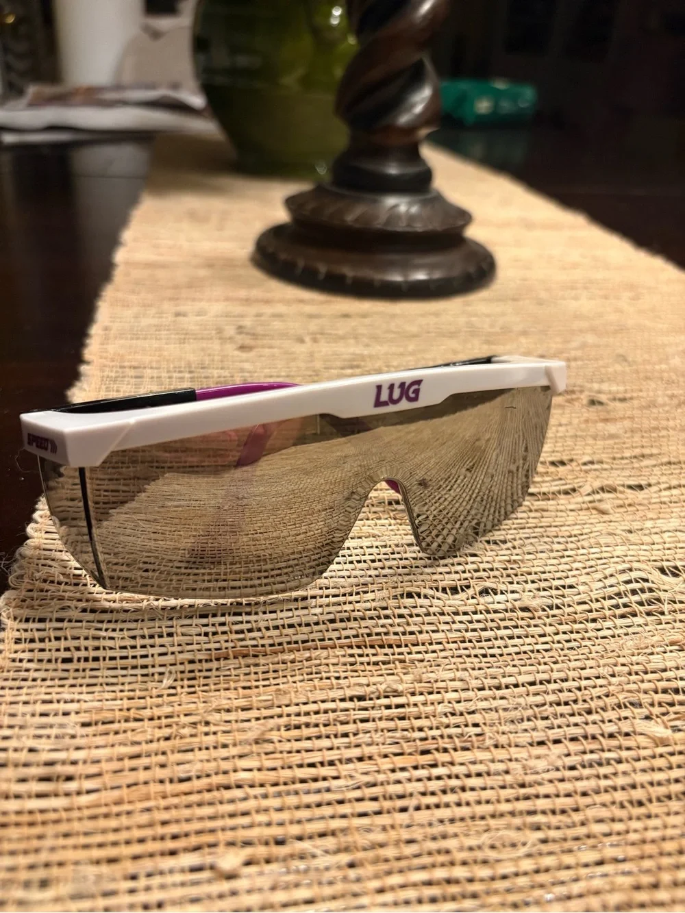 lug White and Purple Mirrored Shield Sunglasses